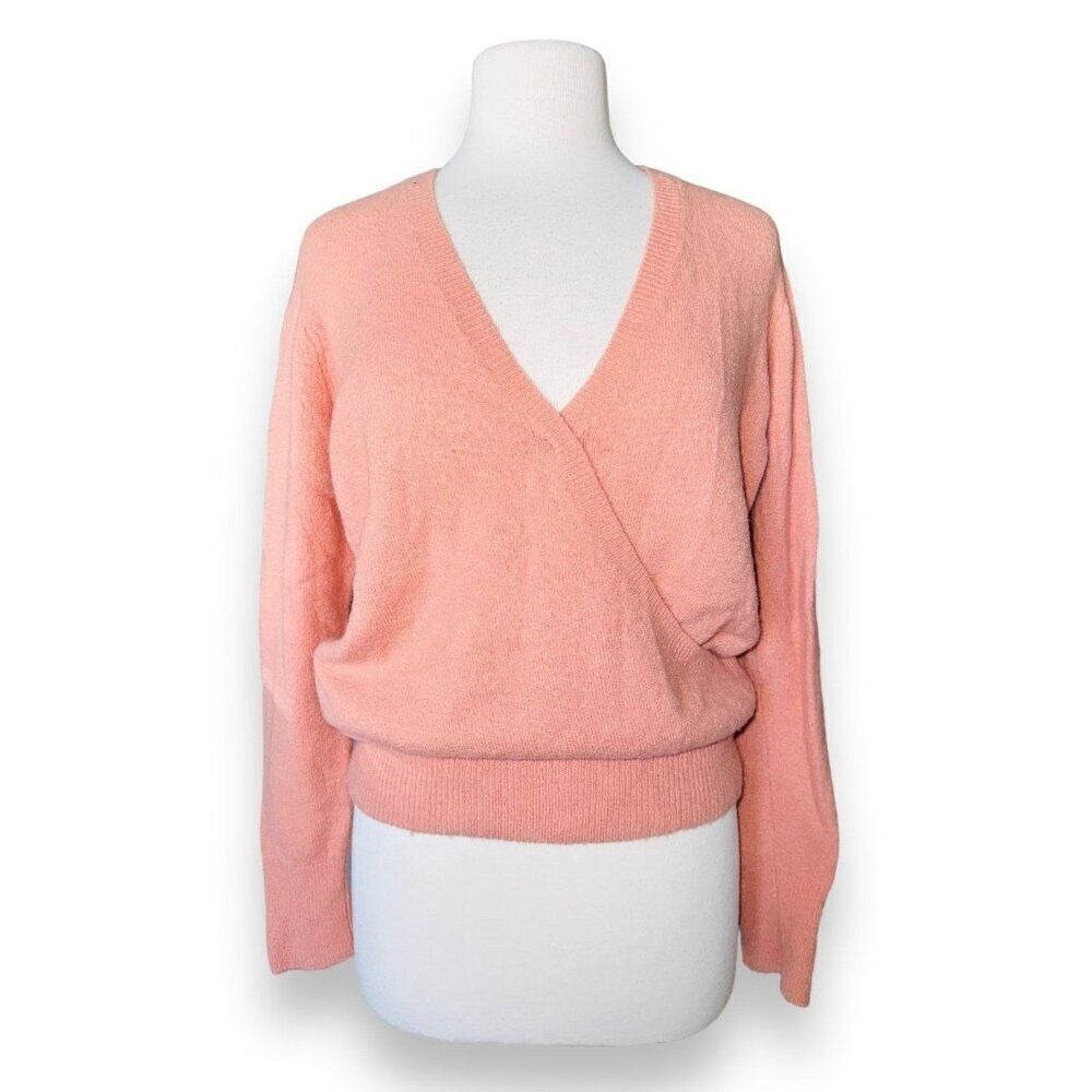 FB6 Madewell Sweater Cozy Peach Medium Womens Shirt Top V Neck